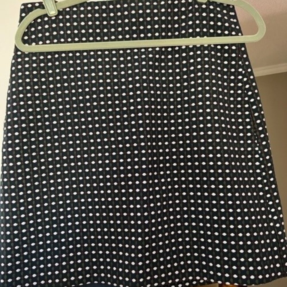 Ann Taylor Factory Black Multi Color Dot Skirt 6 NWT